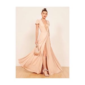 The Rosey Dress (Tan) The Reformation Size M